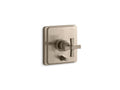 KOHLER K-T98757-3B-BV Pinstripe Rite-Temp(R) pressure-balancing valve trim with diverter and grooved cross handle, valve not included