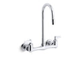 KOHLER K-7320-4-CP Triton double lever handle utility sink faucet with gooseneck spout