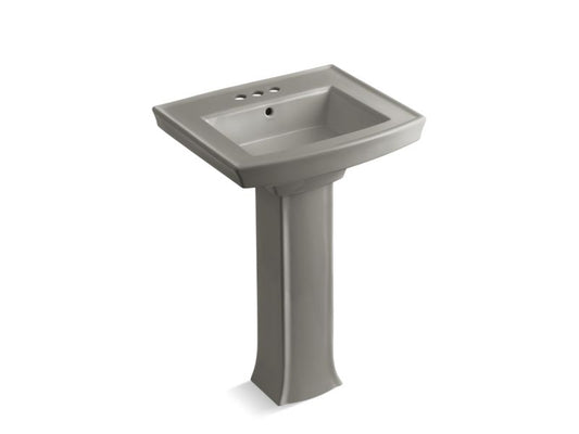 KOHLER K-2359-4-K4 Cashmere Archer Pedestal bathroom sink with 4" centerset faucet holes