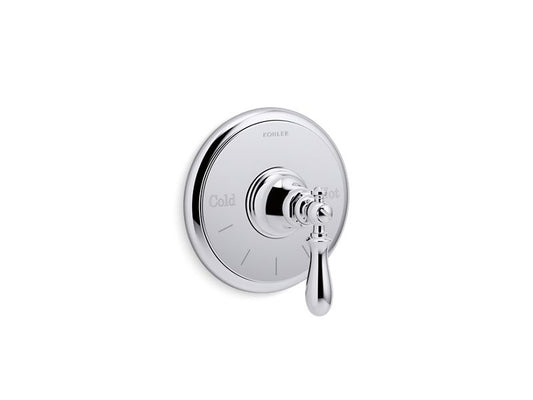 KOHLER K-T72769-9M-CP Polished Chrome Artifacts MasterShower temperature control valve trim with swing lever handle
