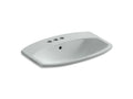 KOHLER K-2351-4-95 Cimarron Drop-in bathroom sink with 4" centerset faucet holes