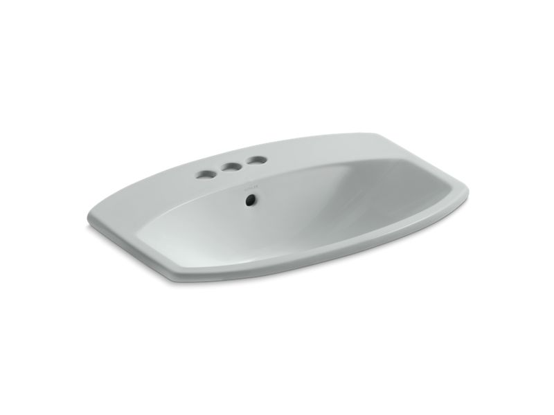 KOHLER K-2351-4-95 Cimarron Drop-in bathroom sink with 4" centerset faucet holes