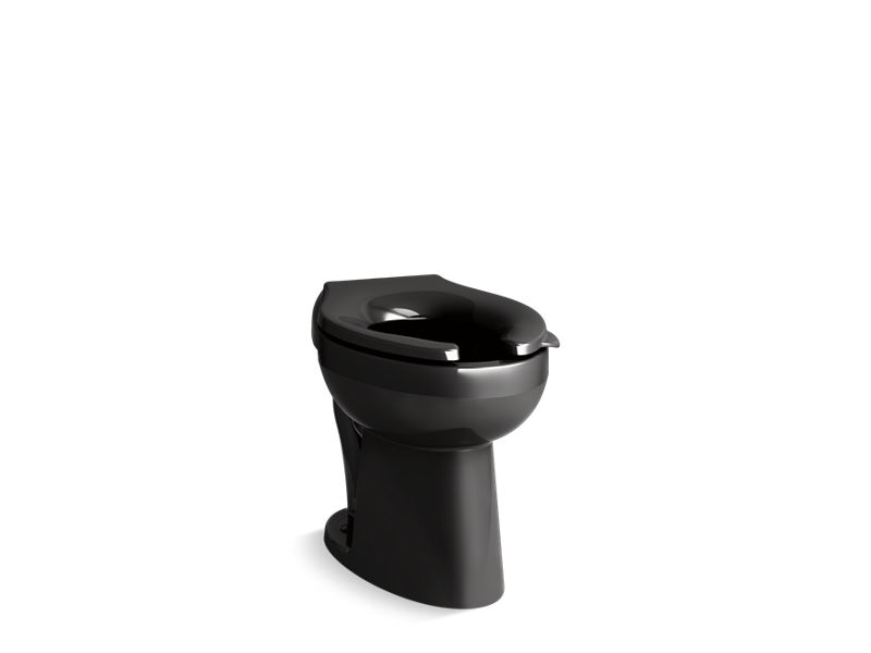 KOHLER K-96058-7 Black Black Highcliff Ultra Floor-mount rear spud flushometer bowl