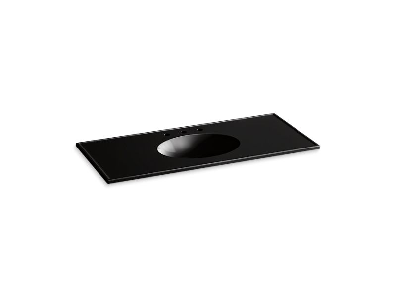 KOHLER Ceramic/Impressions K-2891-8-7 Black Black 49" Vitreous china vanity top with integrated oval sink