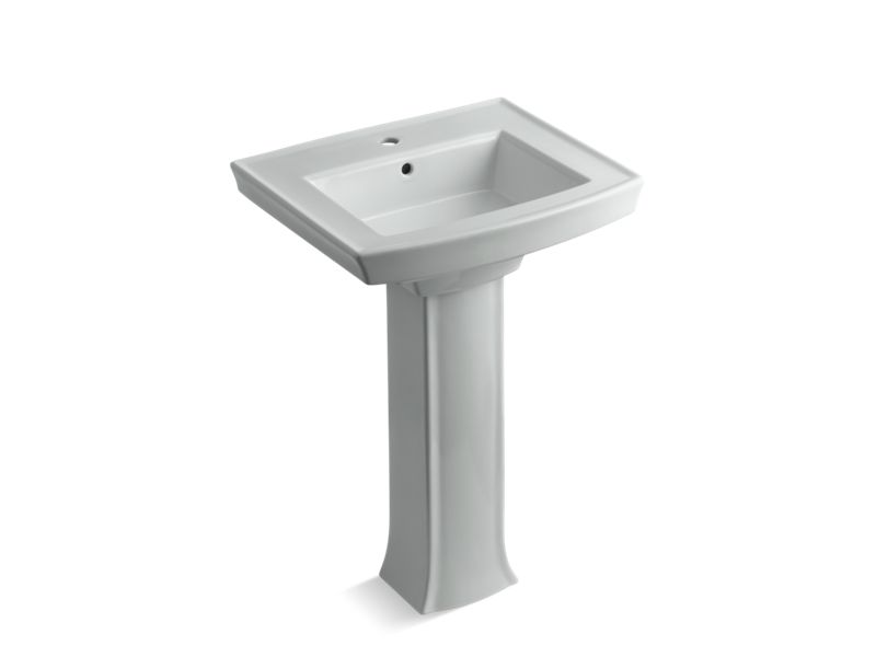 KOHLER K-2359-1-95 Ice Grey Archer Pedestal bathroom sink with single faucet hole