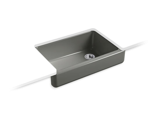 KOHLER K-5826-58 Thunder Grey Whitehaven 32-1/2" undermount single-bowl farmhouse kitchen sink