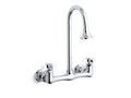 KOHLER K-7319-3-CP Triton double cross handle utility sink faucet with rosespray gooseneck spout