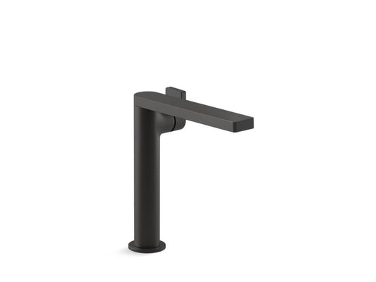 KOHLER K-73168-4-BL Matte Black Composed Tall single-handle bathroom sink faucet with lever handle, 1.2 gpm