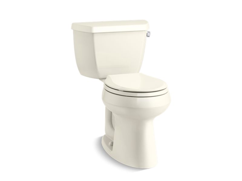 KOHLER K-5296-RA-96 Biscuit Highline Classic Two-piece round-front 1.28 gpf chair height toilet with right-hand trip lever