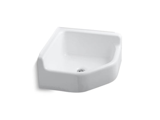 KOHLER K-6710-0 White Whitby Floor-mount corner service sink