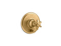 KOHLER K-T72768-3M-2MB Vibrant Brushed Moderne Brass Artifacts Rite-Temp valve trim with push-button diverter and prong handle