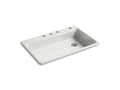 KOHLER K-8689-4-FF Riverby 33" Top-Mount Single-Bowl Kitchen Sink In Sea Salt