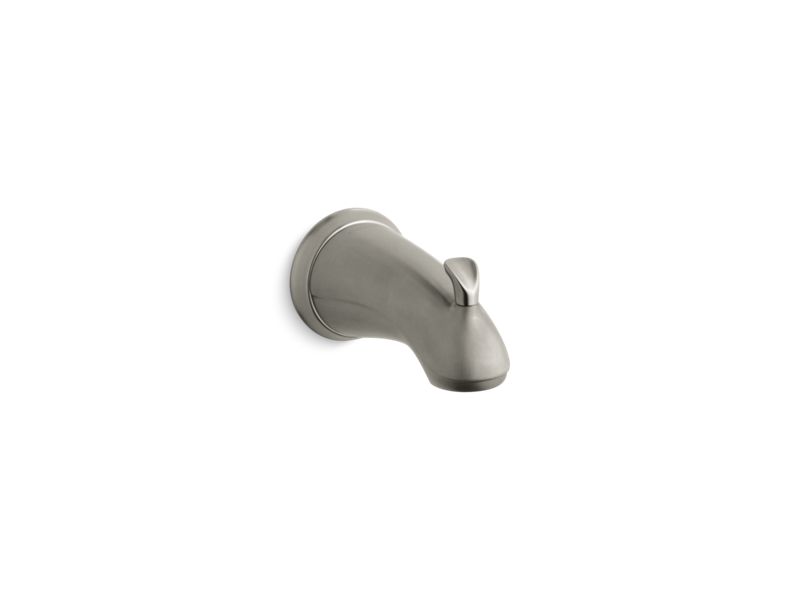 KOHLER K-10281-4-BN Forte Wall-Mount Bath Spout With Diverter, Slip-Fit Connection In Vibrant Brushed Nickel