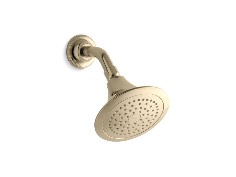 KOHLER K-10282-AK-AF Vibrant French Gold Forte 2.5 gpm single-function showerhead with Katalyst air-induction technology
