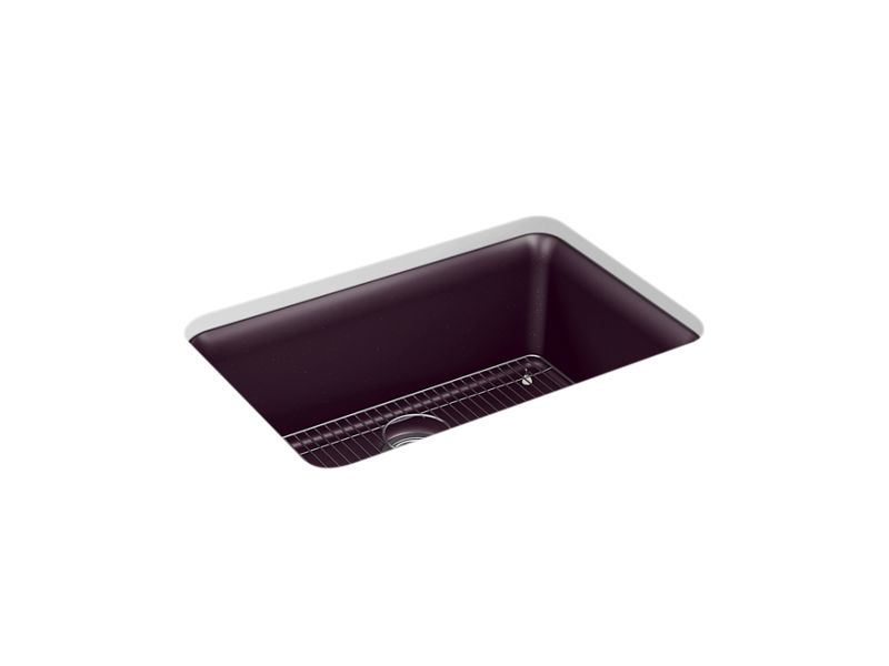 KOHLER K-28000-CM8 Cairn 27-1/2" x 18-5/16" x 9-1/2" Neoroc undermount single-bowl kitchen sink with rack