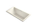 KOHLER K-1835-VBW-96 Underscore 72" X 36" Drop-In Vibracoustic Bath With Bask Heated Surface In Biscuit