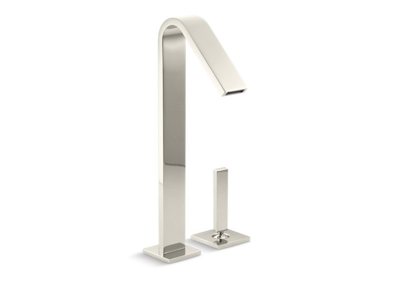 KOHLER K-14660-4-SN Vibrant Polished Nickel Loure Tall Single-handle bathroom sink faucet with lever handle