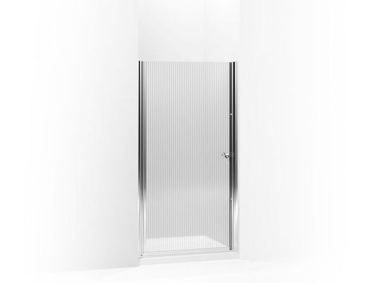 KOHLER K-702412-G54-SH Bright Silver Fluence Pivot shower door, 65-1/2" H x 36-1/2 - 37-3/4" W, with 1/4" thick Falling Lines glass