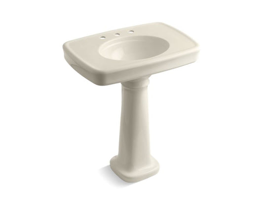 KOHLER K-2347-8-47 Bancroft 30" pedestal bathroom sink with 8" widespread faucet holes