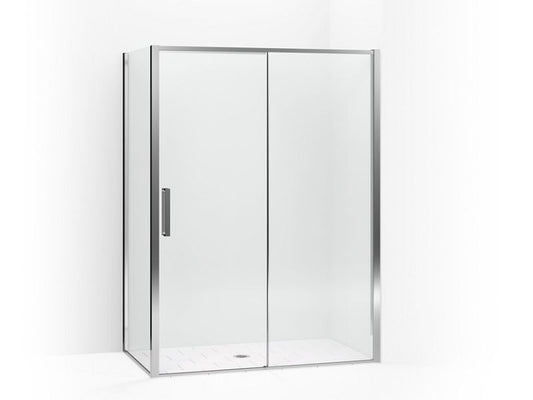 KOHLER K-706093-L-SHP Torsion Frameless sliding shower door, 77" H x 57-1/2 - 59-1/16" W, with 5/16" thick Crystal Clear glass
