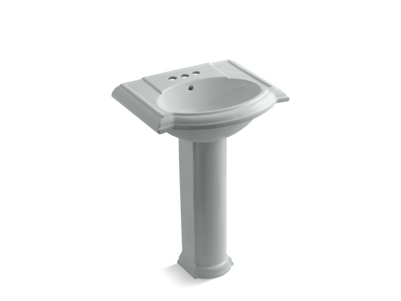 KOHLER K-2286-4-95 Devonshire 24" pedestal bathroom sink with 4" centerset faucet holes