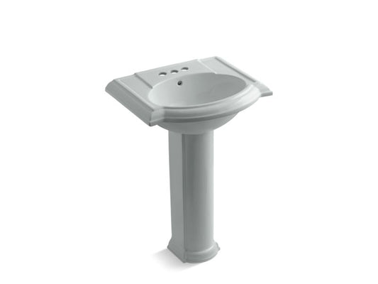 KOHLER K-2286-4-95 Devonshire 24" pedestal bathroom sink with 4" centerset faucet holes