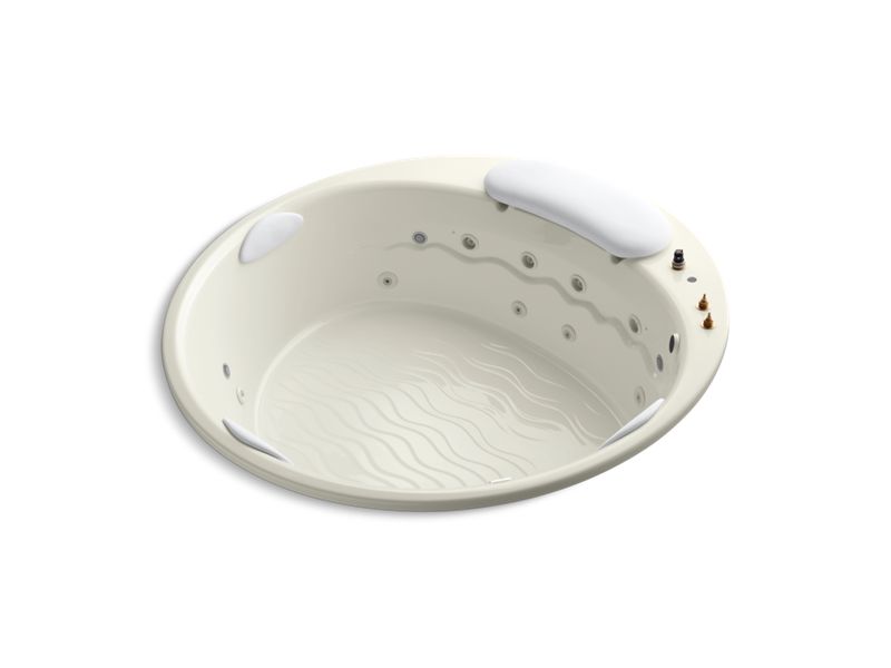 KOHLER K-1397-H2-96 RiverBath 75" x 75" drop-in whirlpool with chromatherapy and heater without jet trim