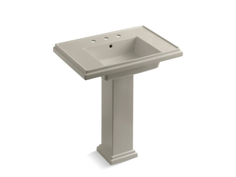 KOHLER K-2845-8-G9 Tresham 30" pedestal bathroom sink with 8" widespread faucet holes
