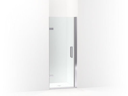 KOHLER K-27576-10L-SHP Bright Polished Silver Composed Frameless pivot shower door, 71-5/8" H x 27-5/8 - 28-3/8" W, with 3/8" thick Crystal Clear glass
