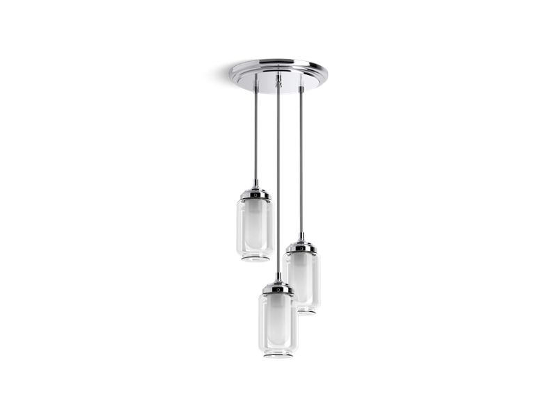 KOHLER K-22655-PE03-CPL Polished Chrome Artifacts Three-light pendant