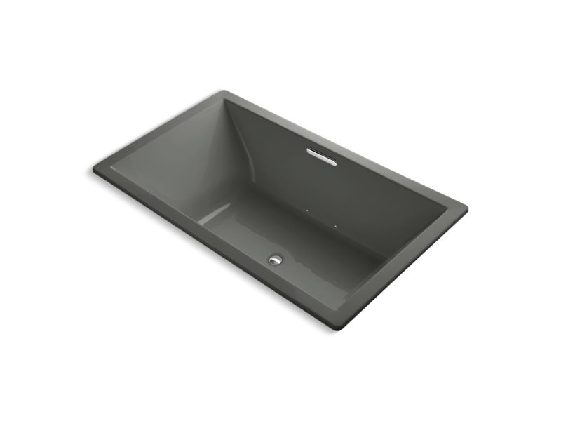 KOHLER K-1174-GHVB-58 Underscore 72" X 42" Drop-In Vibracoustic Bath With Heated Bubblemassage In Thunder Grey