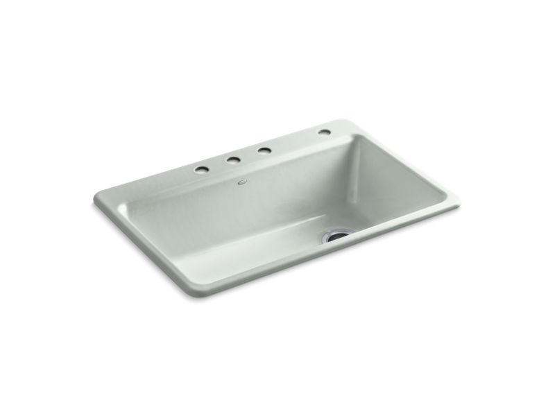 KOHLER K-5871-4A2-FF Sea Salt Riverby 33" top-mount single-bowl workstation kitchen sink
