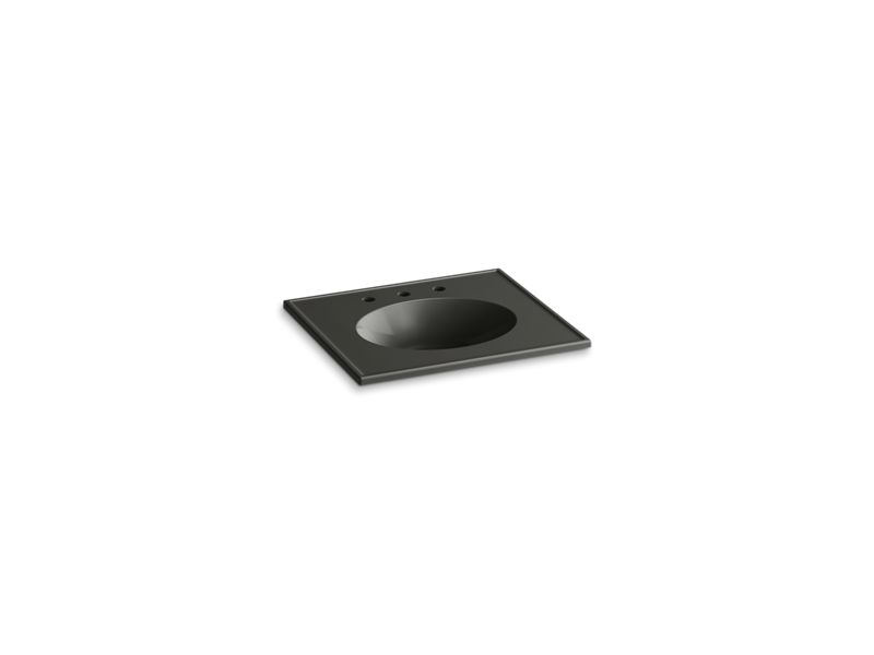 KOHLER K-2791-8-G88 Ceramic/Impressions 25" oval vanity-top bathroom sink with 8" widespread faucet holes