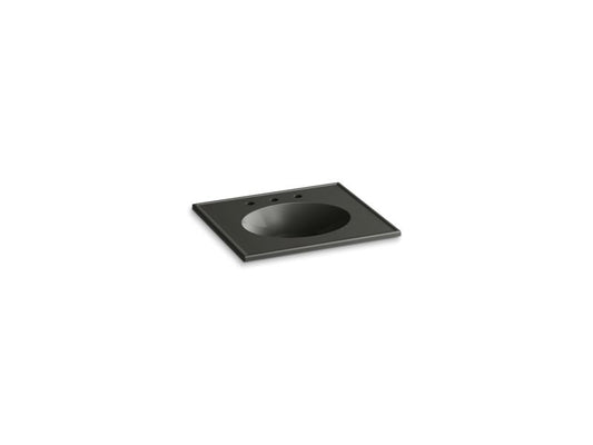 KOHLER K-2791-8-G88 Ceramic/Impressions 25" oval vanity-top bathroom sink with 8" widespread faucet holes