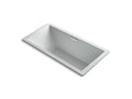 KOHLER K-1835-GHVB-95 Underscore 72" X 36" Drop-In Vibracoustic Bath With Heated Bubblemassage In Ice Grey