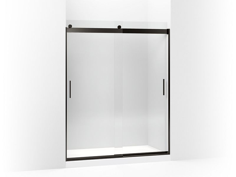 KOHLER K-706164-L-ABZ Levity Sliding shower door, 74" H x 56-5/8 - 59-5/8" W, with 5/16" thick Crystal Clear glass
