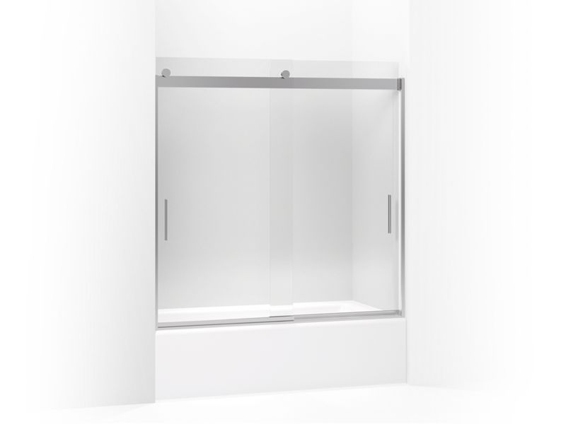 KOHLER K-706001-L-SH Levity Sliding bath door, 59-3/4" H x 54 - 57" W, with 1/4" thick Crystal Clear glass