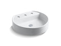 KOHLER K-2331-8-0 Chord Wading Pool Vessel bathroom sink with 8" widespread faucet holes