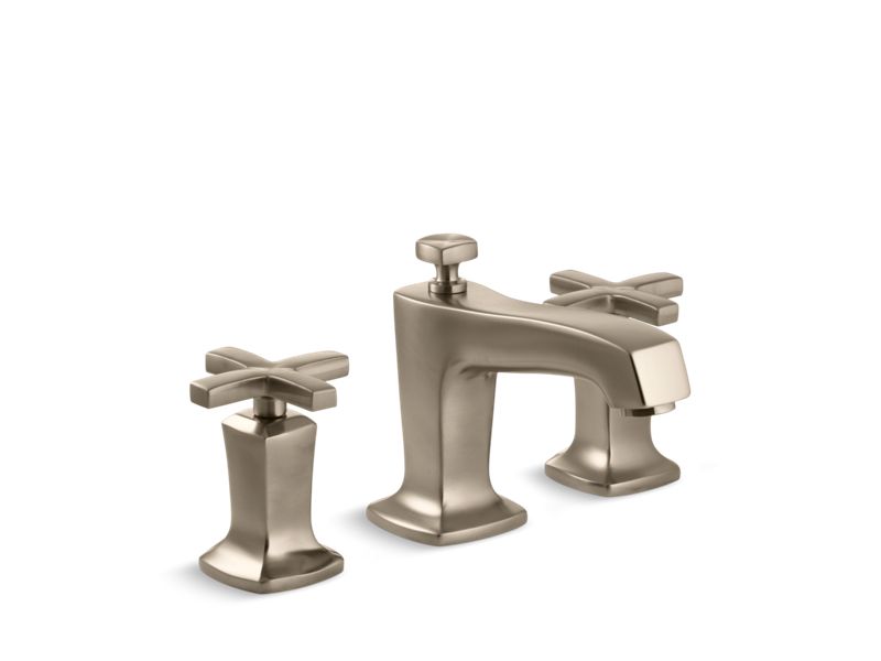 KOHLER K-16232-3-BV Margaux Widespread bathroom sink faucet with cross handles