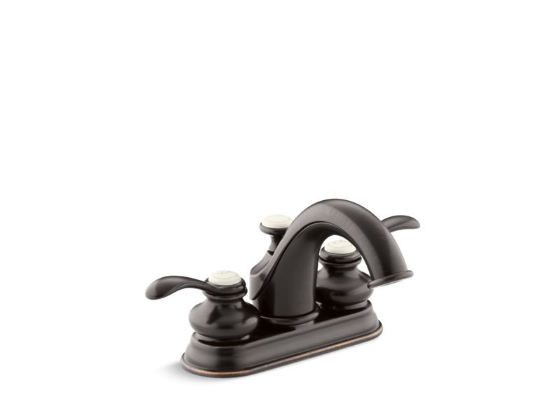 KOHLER K-12266-4-2BZ Fairfax Centerset bathroom sink faucet with lever handles
