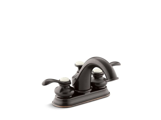 KOHLER K-12266-4-2BZ Fairfax Centerset bathroom sink faucet with lever handles