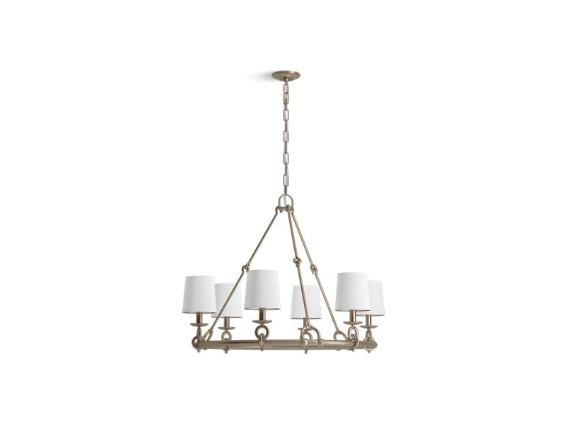 KOHLER K-27749-CH06-BVL Brushed Bronze Terret 36" six-light chandelier