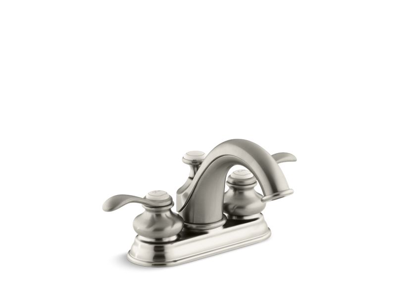 KOHLER K-12266-4-BN Fairfax Centerset bathroom sink faucet with lever handles