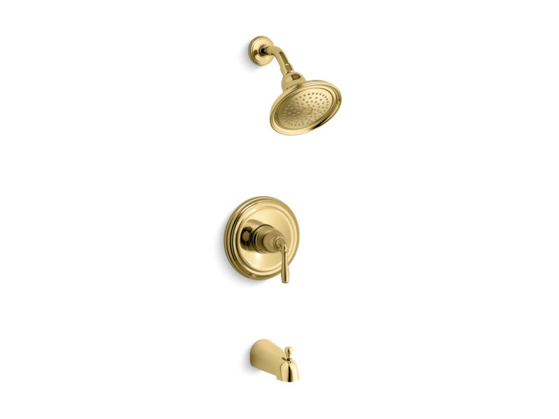 KOHLER K-TS395-4S-PB Vibrant Polished Brass Devonshire Rite-Temp bath and shower trim with slip-fit spout and 2.5 gpm showerhead