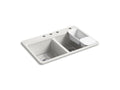 KOHLER K-8679-4A2-FF Riverby 33" Top-Mount Double-Bowl Workstation Kitchen Sink In Sea Salt