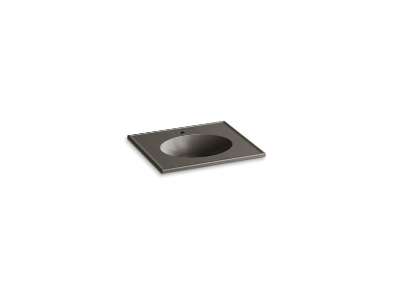 KOHLER K-2791-1-G86 Ceramic/Impressions 25" oval vanity-top bathroom sink with single faucet hole