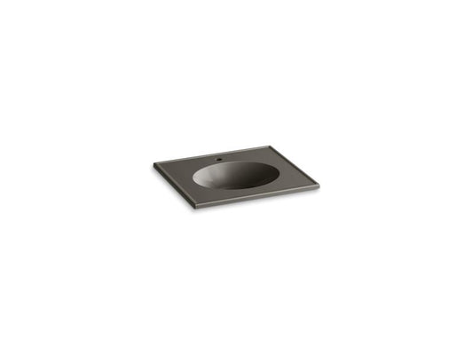 KOHLER K-2791-1-G86 Ceramic/Impressions 25" oval vanity-top bathroom sink with single faucet hole