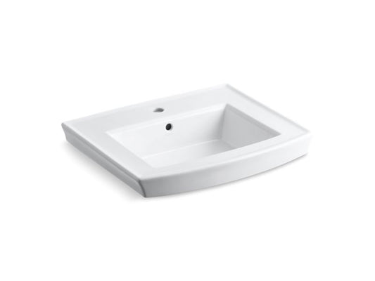 KOHLER K-2358-1-0 White Archer Pedestal bathroom sink with single faucet hole