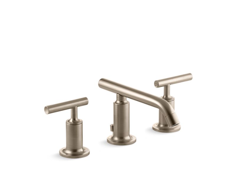 KOHLER K-14410-4-BV Vibrant Brushed Bronze Purist Widespread bathroom sink faucet with lever handles, 1.2 gpm