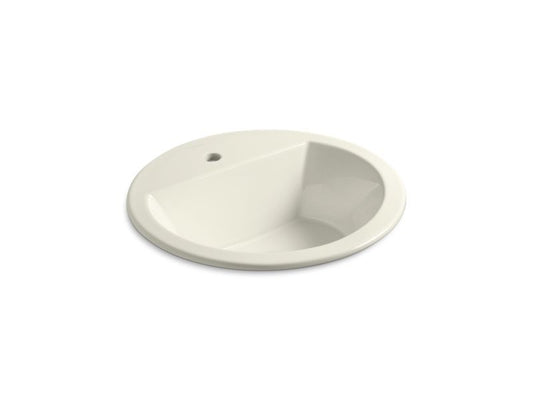 KOHLER K-2714-1-96 Biscuit Bryant Round Drop-in bathroom sink with single faucet hole